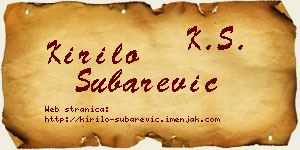 Kirilo Šubarević vizit kartica